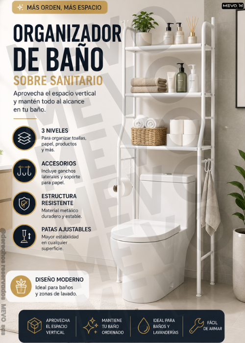 🛁 Combo baño 2 en 1 🧴 Organizador de baño + esquinero ajustable