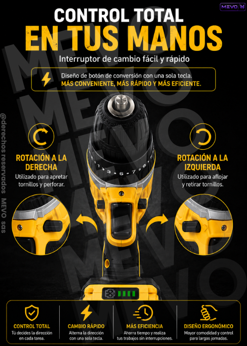 🔧 Taladro Inalámbrico con Doble Batería + Set de 24 Piezas 🛠️