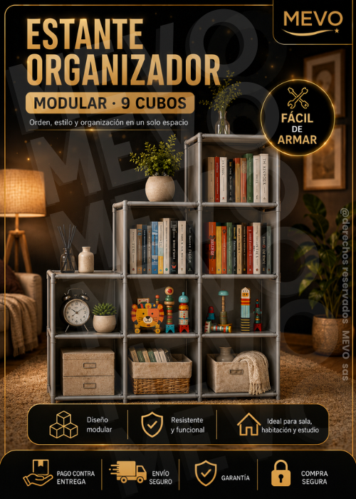 ✨ ESTANTE ORGANIZADOR MODULAR · 9 CUBOS 🧩