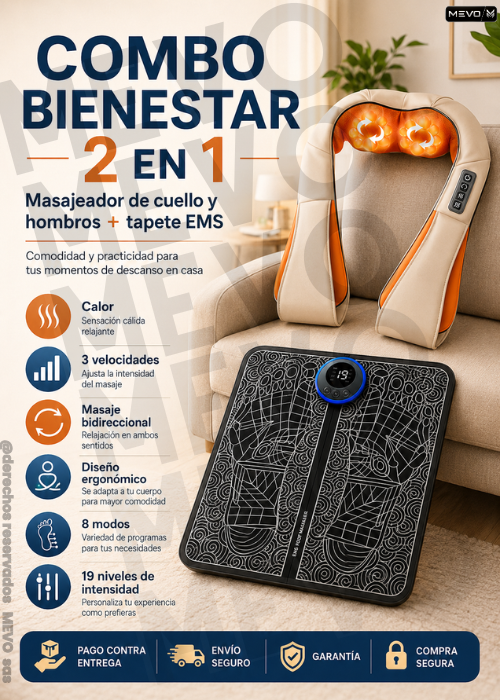 🔥 Set Descanso en Casa: Masajeador de Cuello + Alfombra EMS 🧘‍♂️