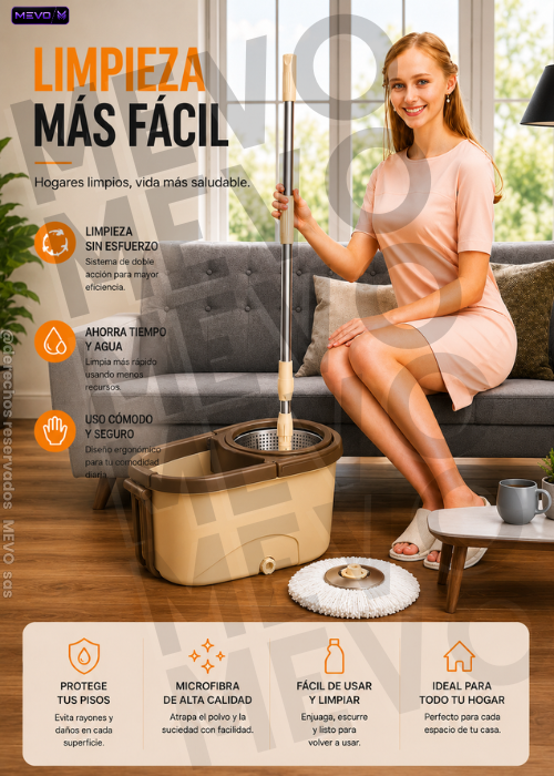 😍trapero giratorio multiusos balde escurridor 3 mopas obsequio😍