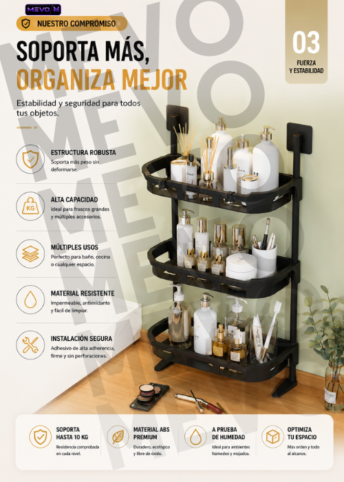 🛁✨ Estante de Baño 3 Niveles + Dispensador Organizador de Cepillos 🪥 + Tapete de Baño de Obsequio 🎁🚿