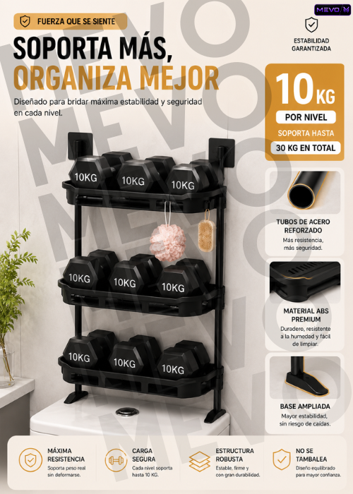 🛁✨ Estante de Baño 3 Niveles + Dispensador Organizador de Cepillos 🪥 + Tapete de Baño de Obsequio 🎁🚿