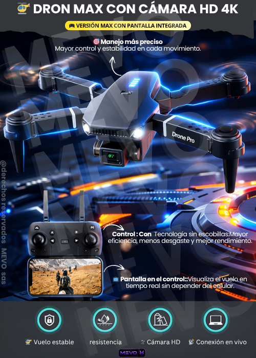 🚁 DRON 2.0 MAX CON CÁMARA HD 4K+ ACCESORIOS  🚁